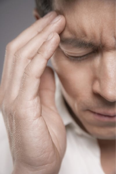 a man having headache