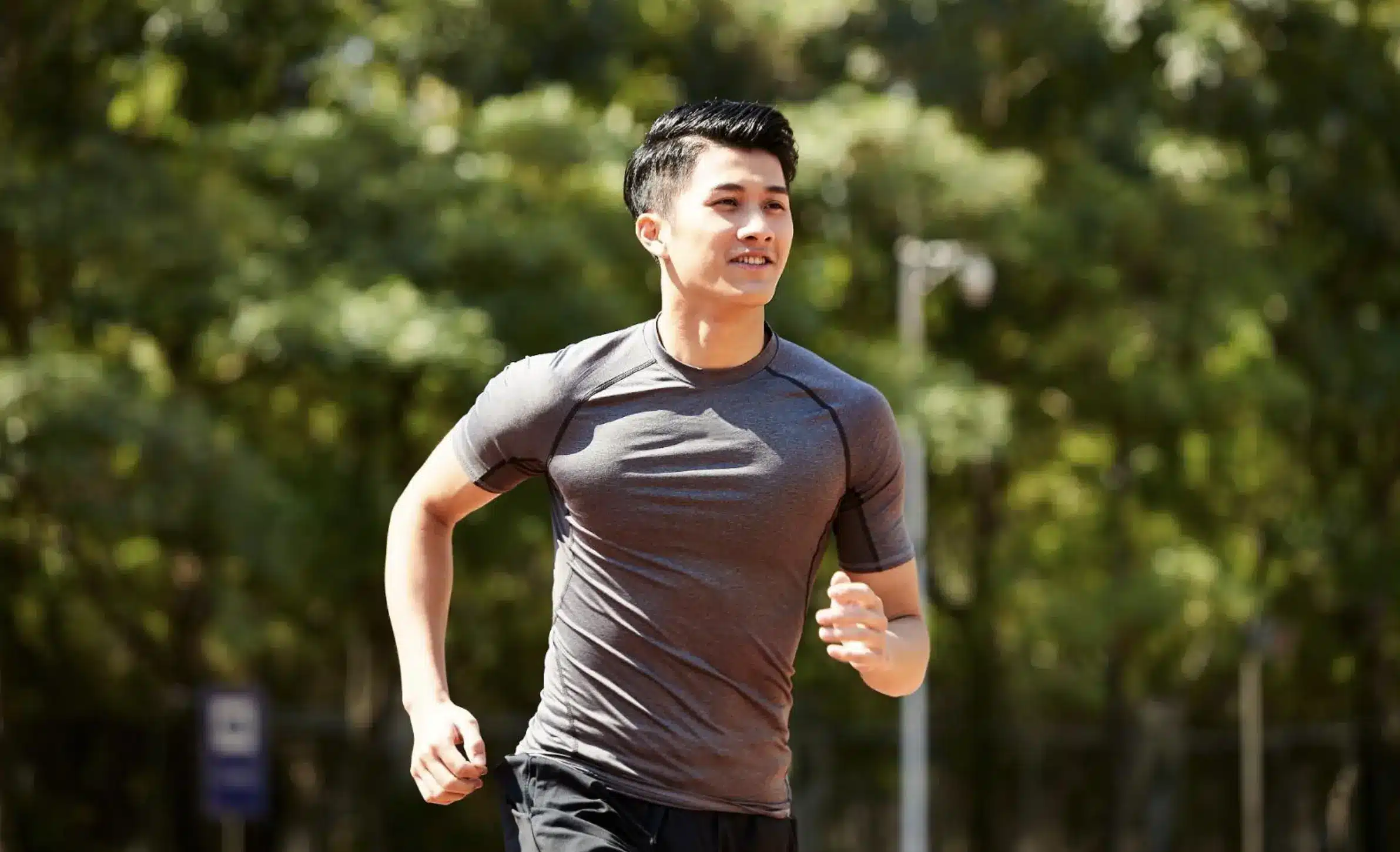 man jogging without glasses